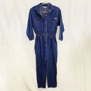 Vintage 80s dark denim jumpsuit boiler suit size large